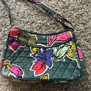 Vera Bradley Green Floral Quilted Shoulder Bag